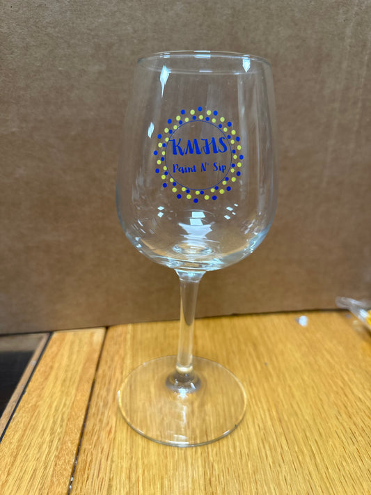 KMHS Stemmed Wine Glass (Paint and sip!)