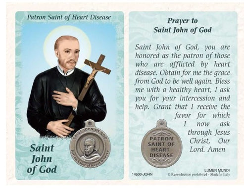 Healing Saints Prayer Card with Medal
