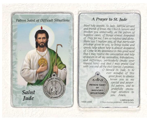 Healing Saints Prayer Card with Medal