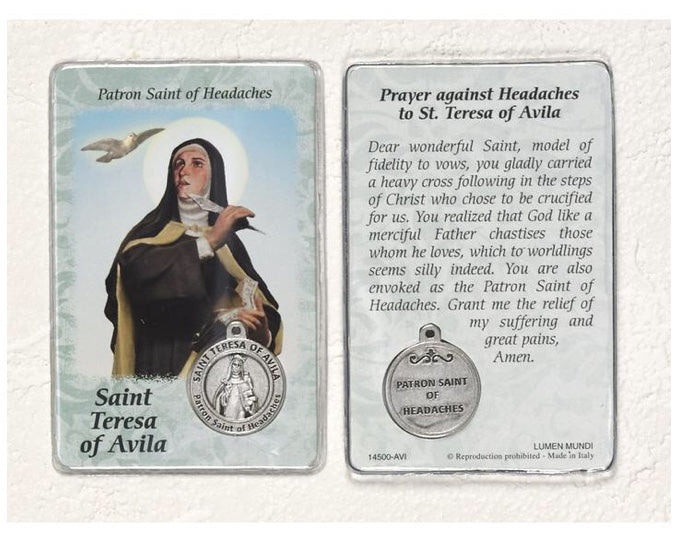 Healing Saints Prayer Card with Medal