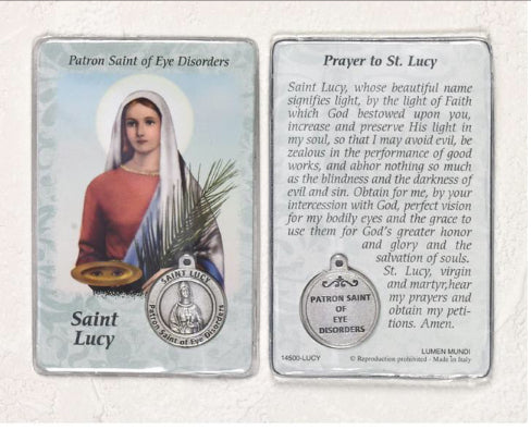 Healing Saints Prayer Card with Medal