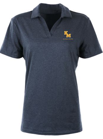 Ladies' Heather Ink Blue V-Neck Jersey Polo