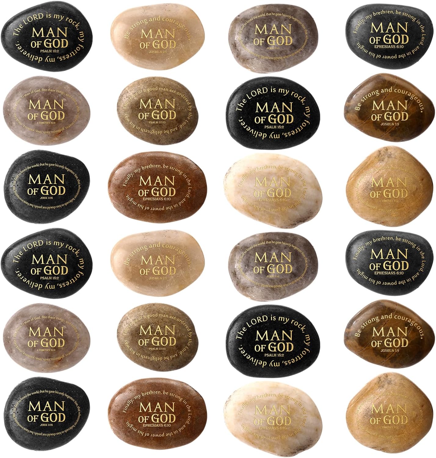 Engraved Stones with Prayer Words for Men of God
