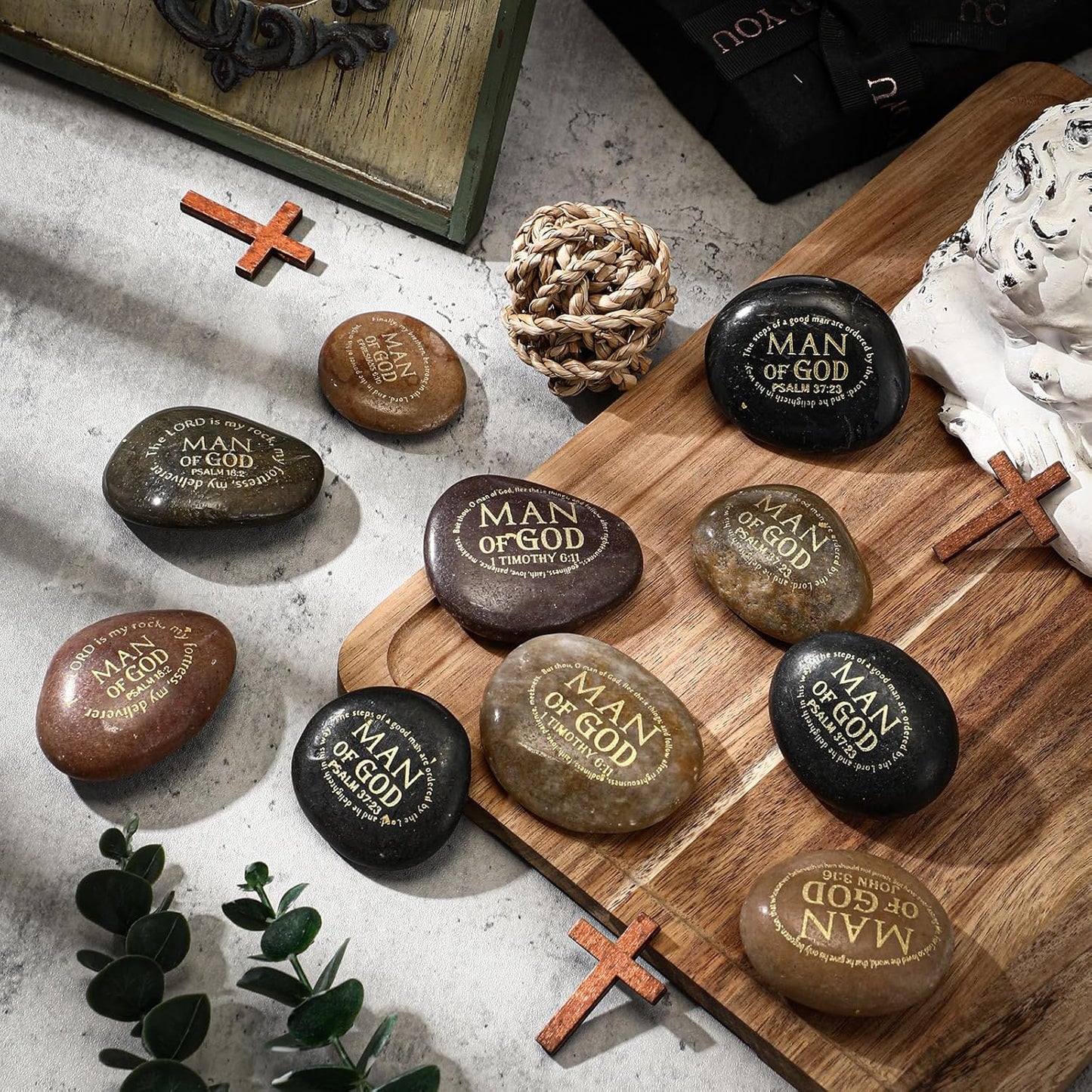 Engraved Stones with Prayer Words for Men of God